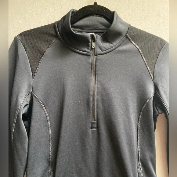 Lole black  3/4 zip performance pullover fleece with thumbholes Sz M - Picture 3 of 13